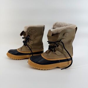 Sorel Manitou Wool Lined Tan and Black Insulated Boots
